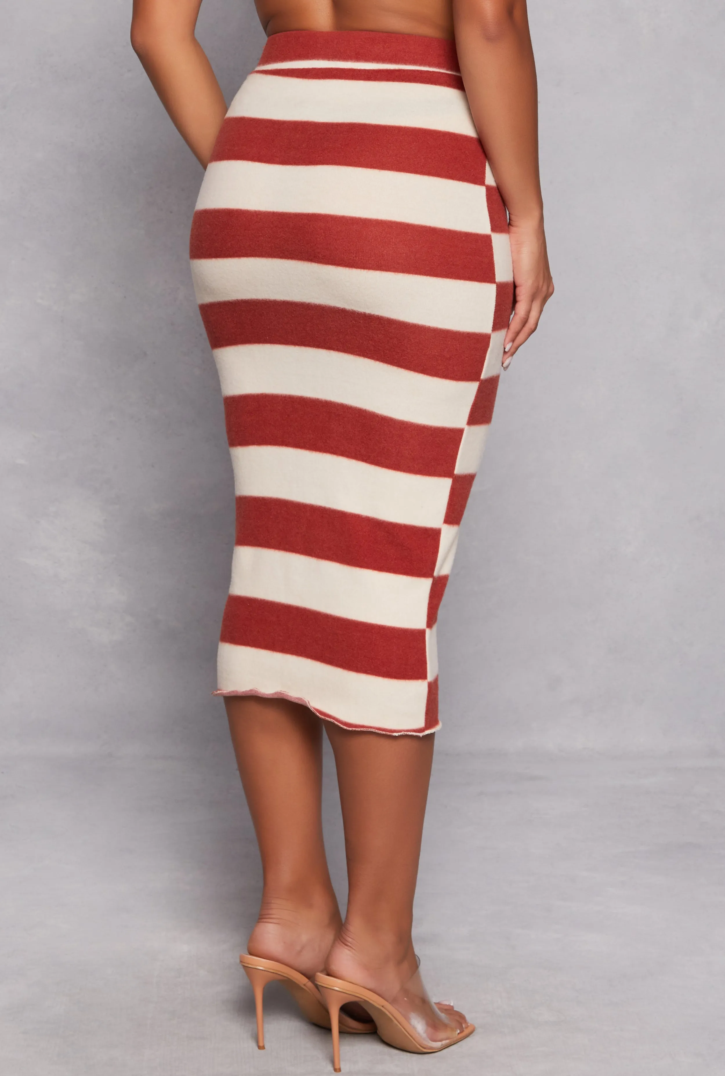 Striped High Waisted Midi Pencil Skirt sold by Rainbow product image thumbnail 3
