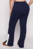 Plus Size Knit Contrast Stripe High Waist Flare Pants sold by Rainbow