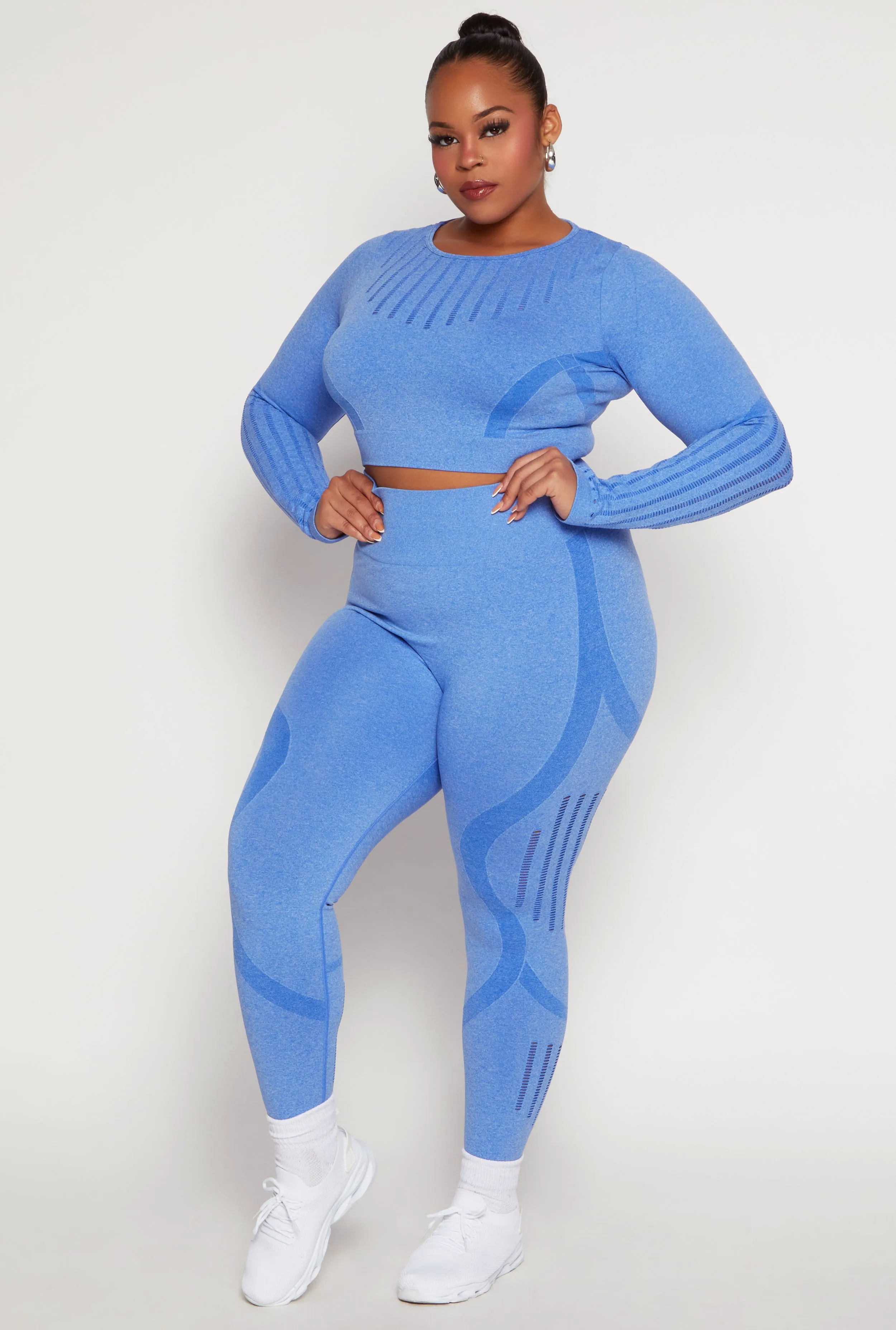 Plus Size Seamless Laser Cut Leggings sold by Rainbow