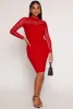 Shadow Stripe Lurex Mesh Mock Neck Midi Dress sold by Rainbow