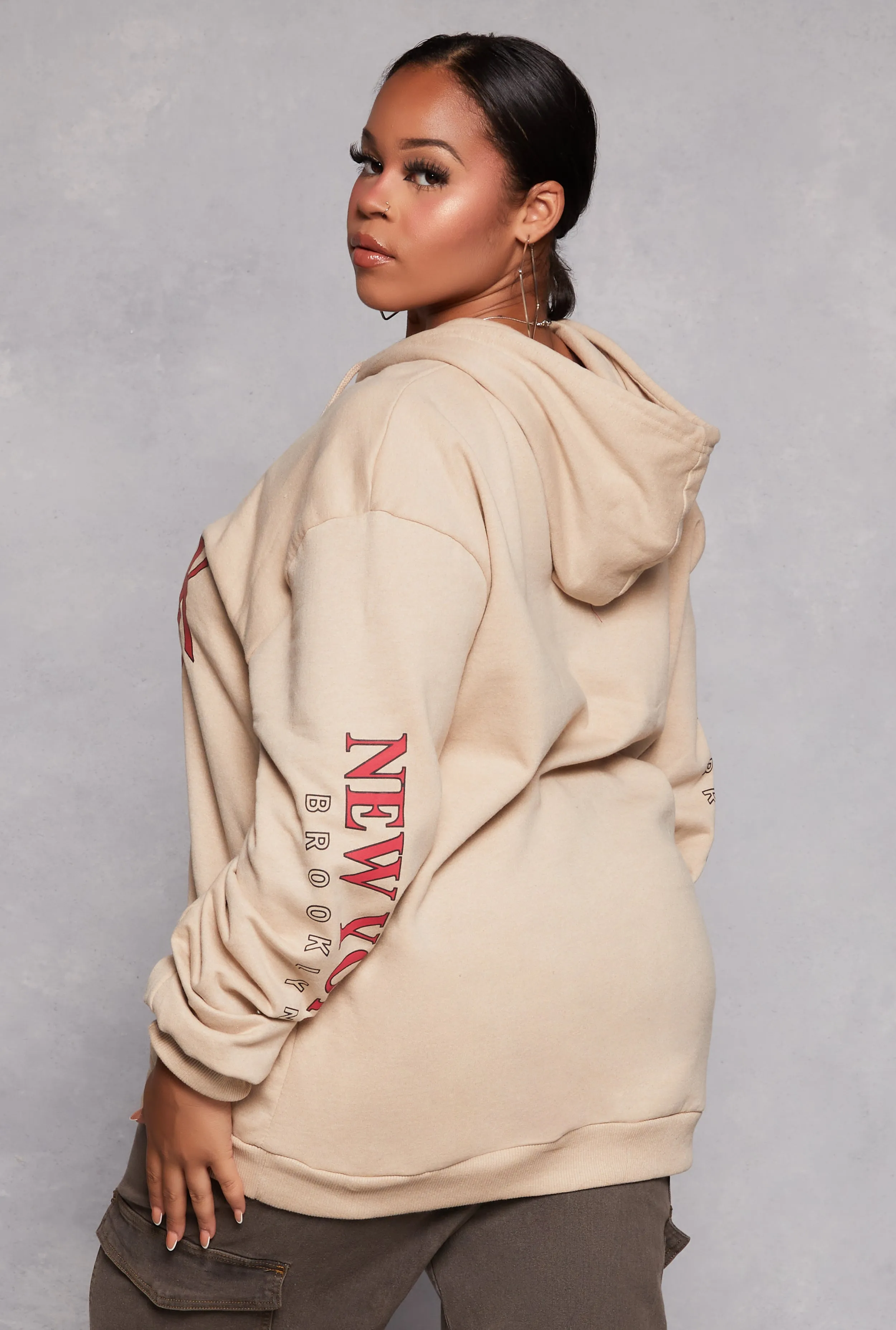 Plus Size New York Brooklyn Bear Hoodie sold by Rainbow product image thumbnail 3