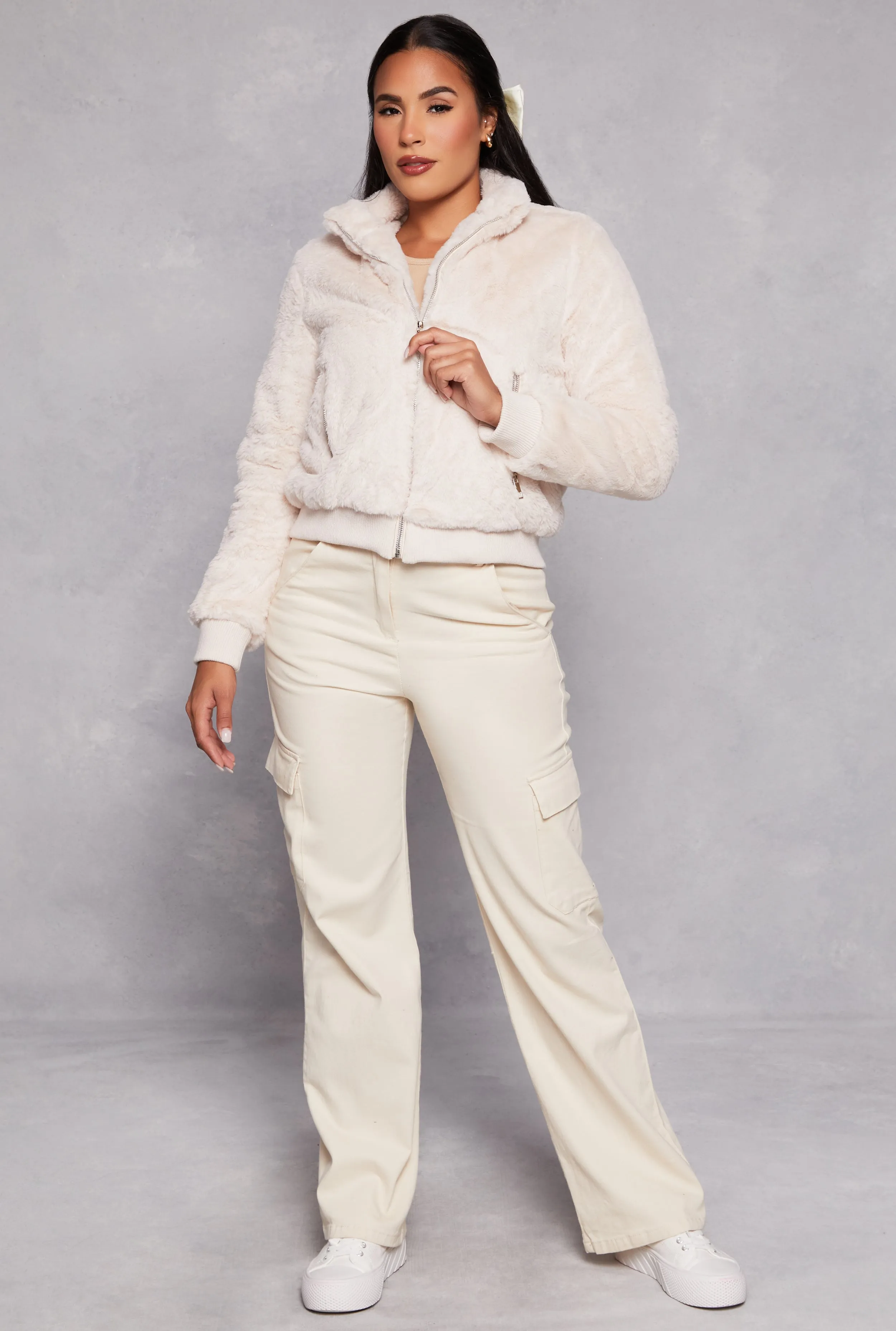 Ambiance Faux Fur Bomber Jacket sold by Rainbow product image thumbnail 2