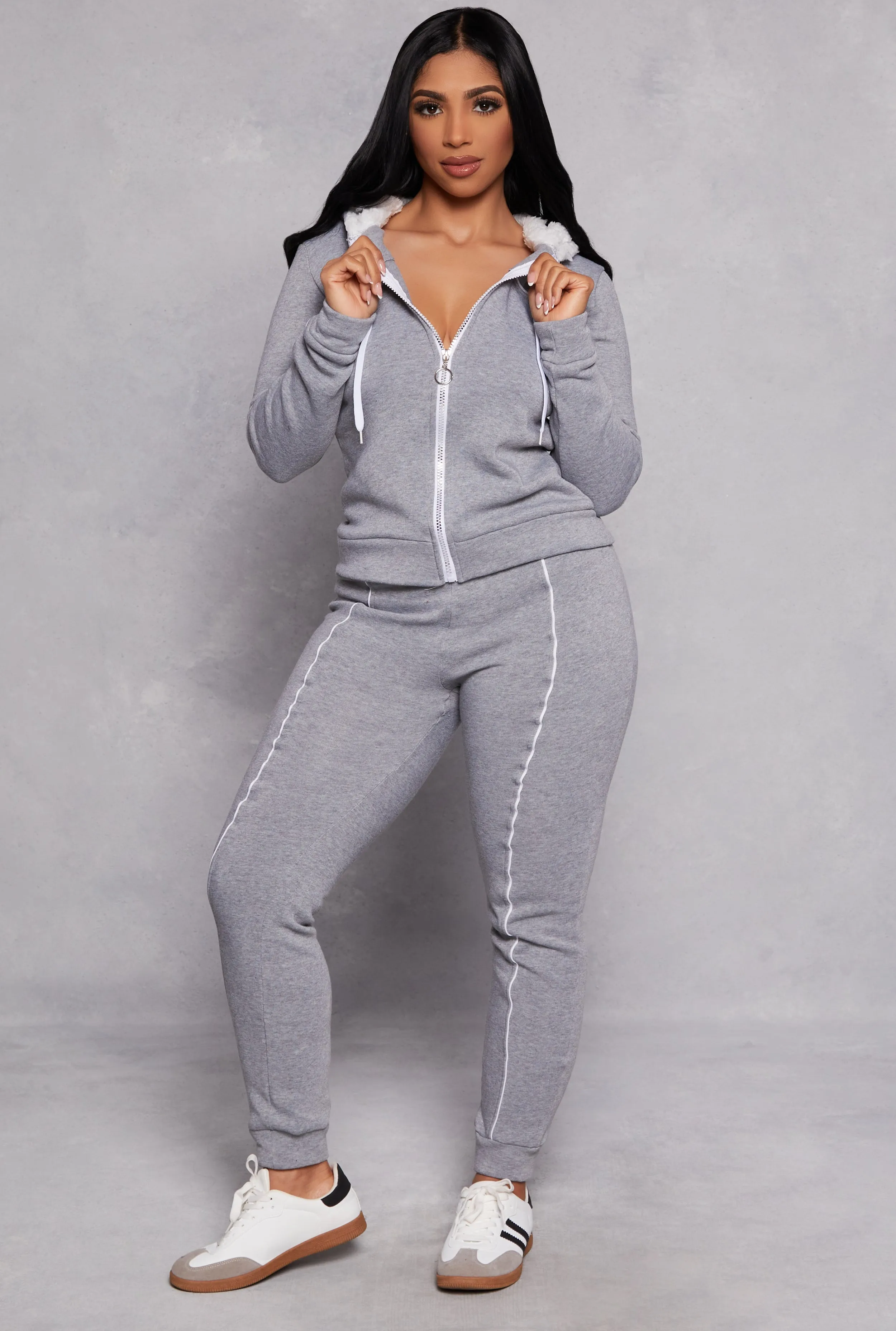 Fleece Contrast Pintuck Joggers sold by Rainbow