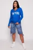 New York Graphic Distressed V Neck Sweater sold by Rainbow