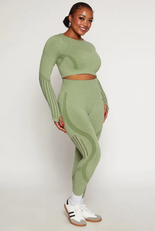 Plus Size Seamless Laser Cut Leggings sold by Rainbow