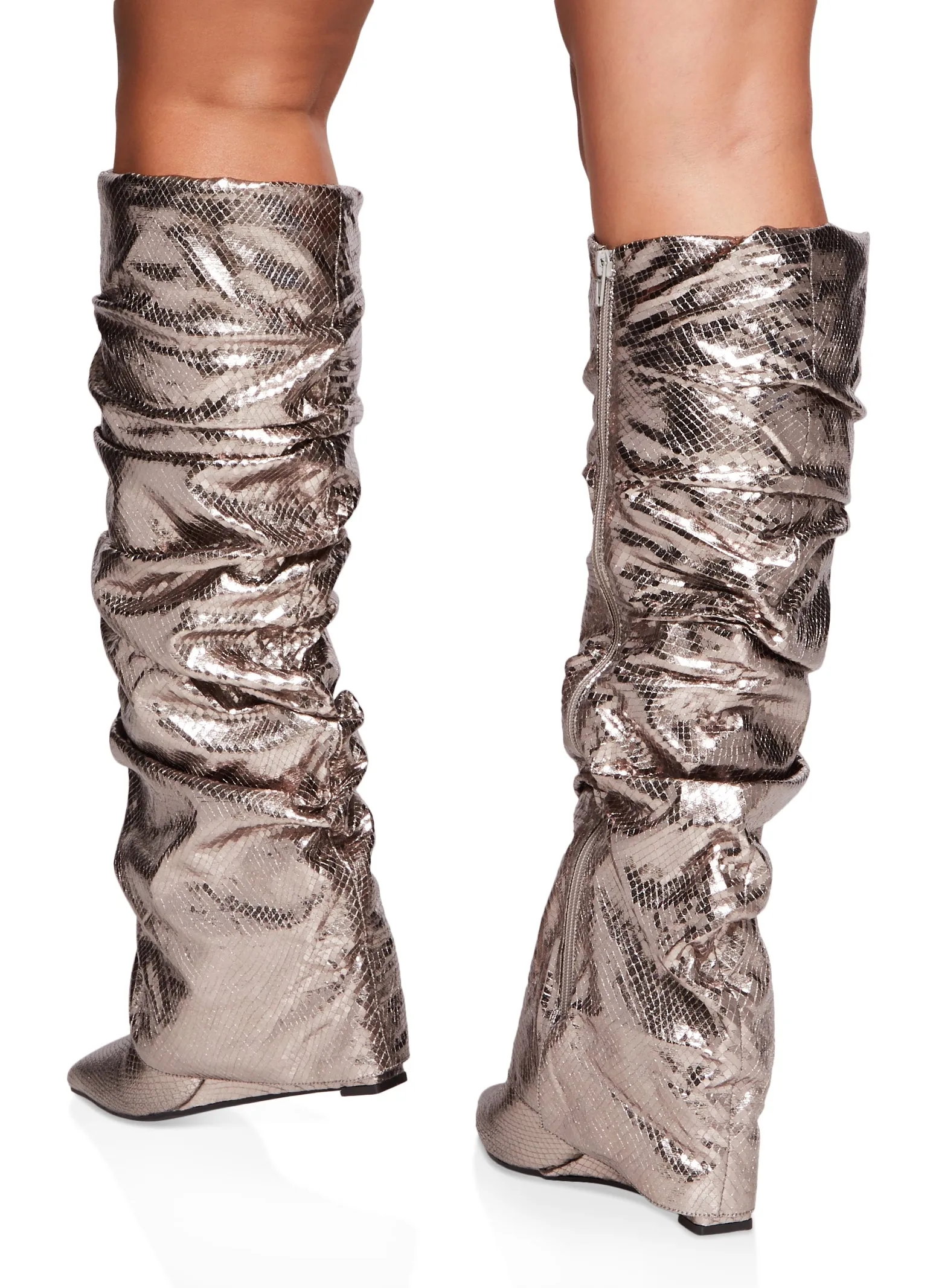 Fold Over Wedge Tall Slouch Boots sold by Rainbow product image thumbnail 3