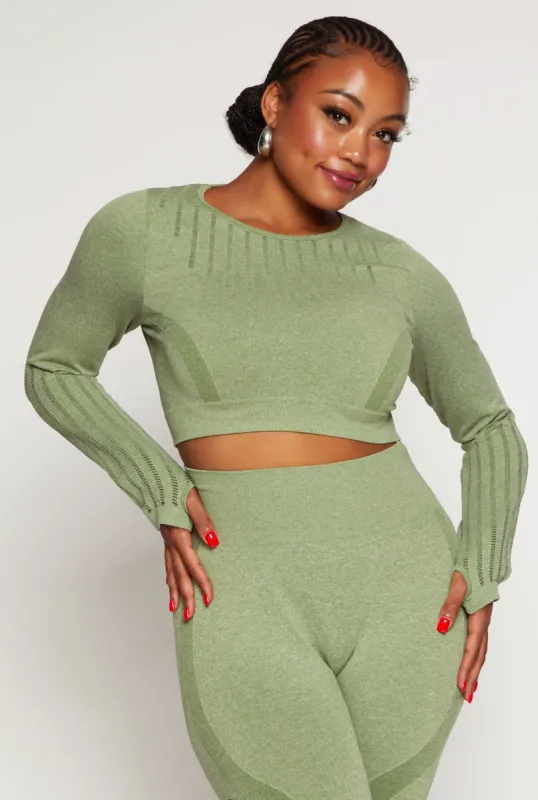Plus Size Seamless Laser Cut Active Top sold by Rainbow
