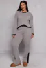 Knit Contrast Stripe High Waist Flare Pants sold by Rainbow