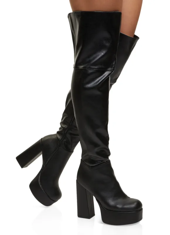 Platform Side Zip Over the Knee Boots sold by Rainbow
