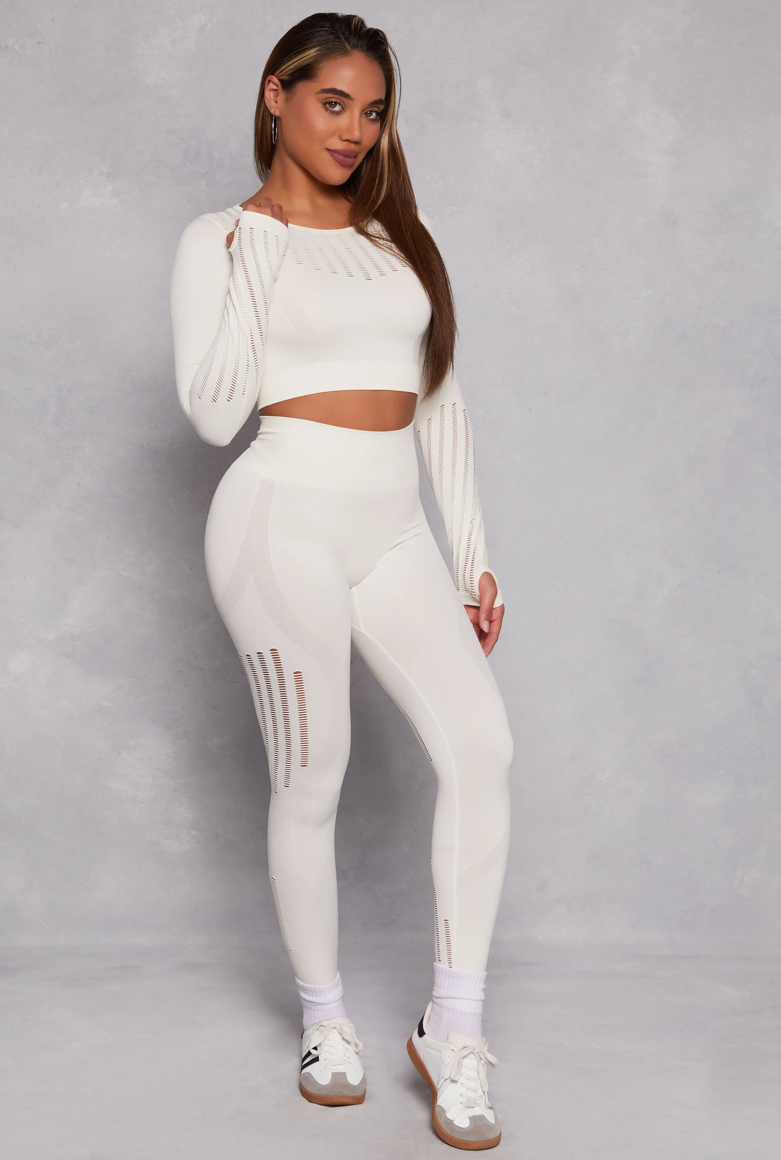 Seamless Laser Cut High Waist Leggings sold by Rainbow