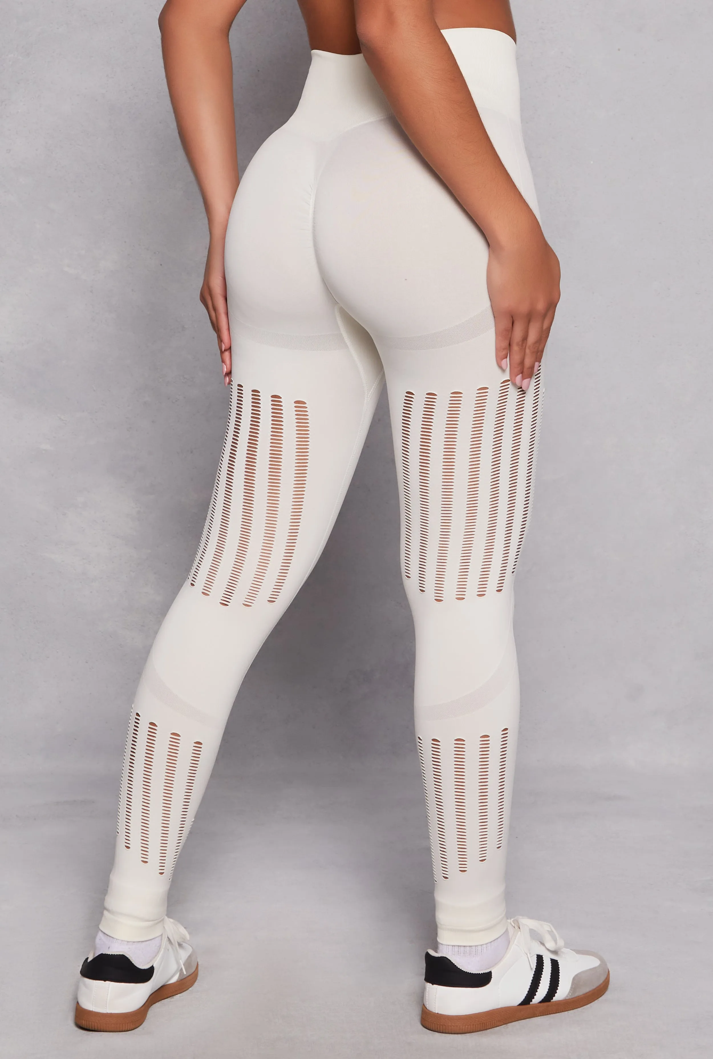 Seamless Laser Cut High Waist Leggings sold by Rainbow product image thumbnail 3