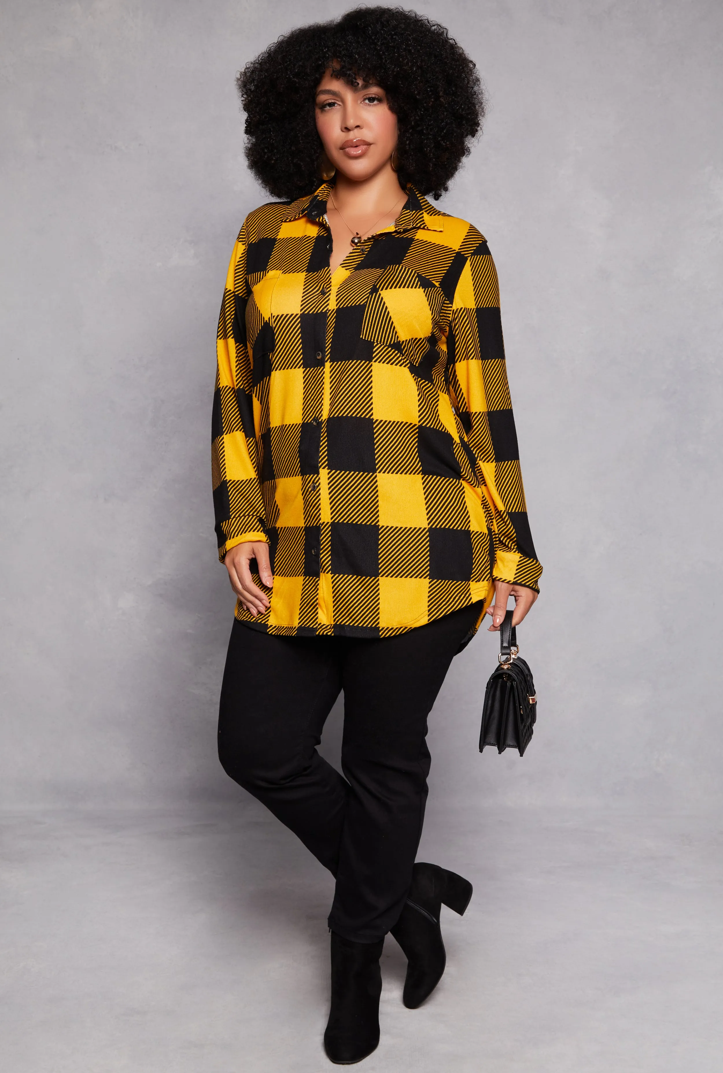 Plus Size Buffalo Plaid Tunic Shirt sold by Rainbow product image thumbnail 2