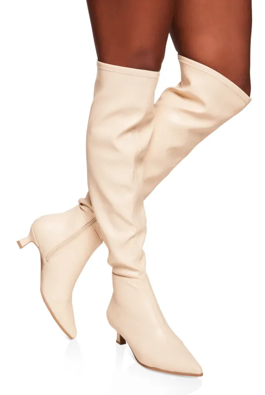 Kitten Heel Over the Knee Boots sold by Rainbow