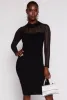 Shadow Stripe Lurex Mesh Mock Neck Midi Dress sold by Rainbow