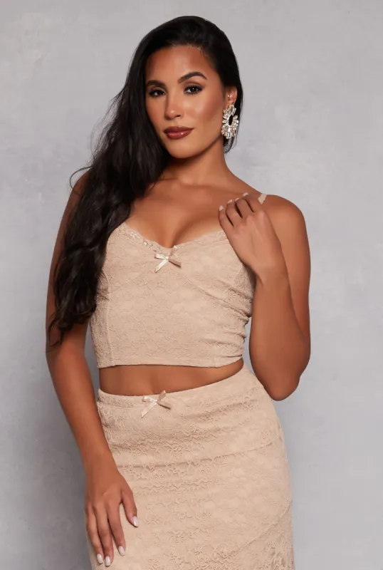 Almost Famous Bow Lace Cami sold by Rainbow