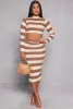 Brush Knit Striped Crop Top sold by Rainbow