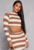 Brush Knit Striped Crop Top sold by Rainbow