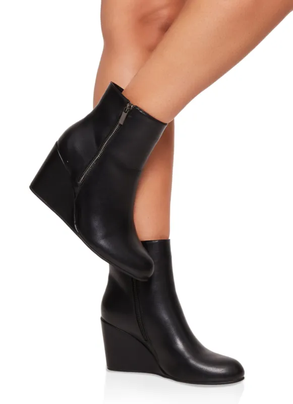 Side Zip Wedge Ankle Boots sold by Rainbow