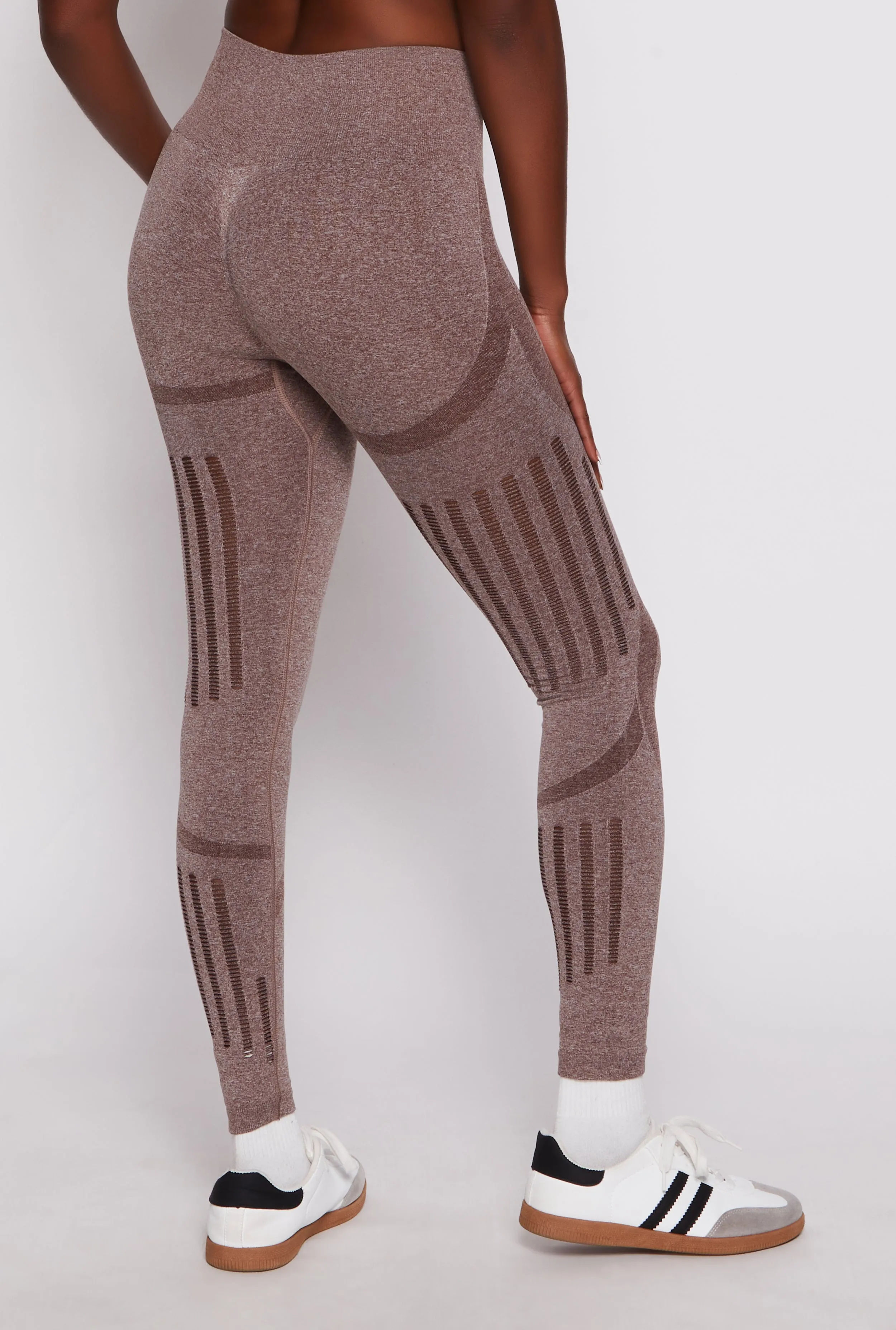 Seamless Laser Cut High Waist Leggings sold by Rainbow product image thumbnail 3