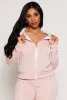 Contrast Piping Zip Sherpa Hooded Sweatshirt sold by Rainbow