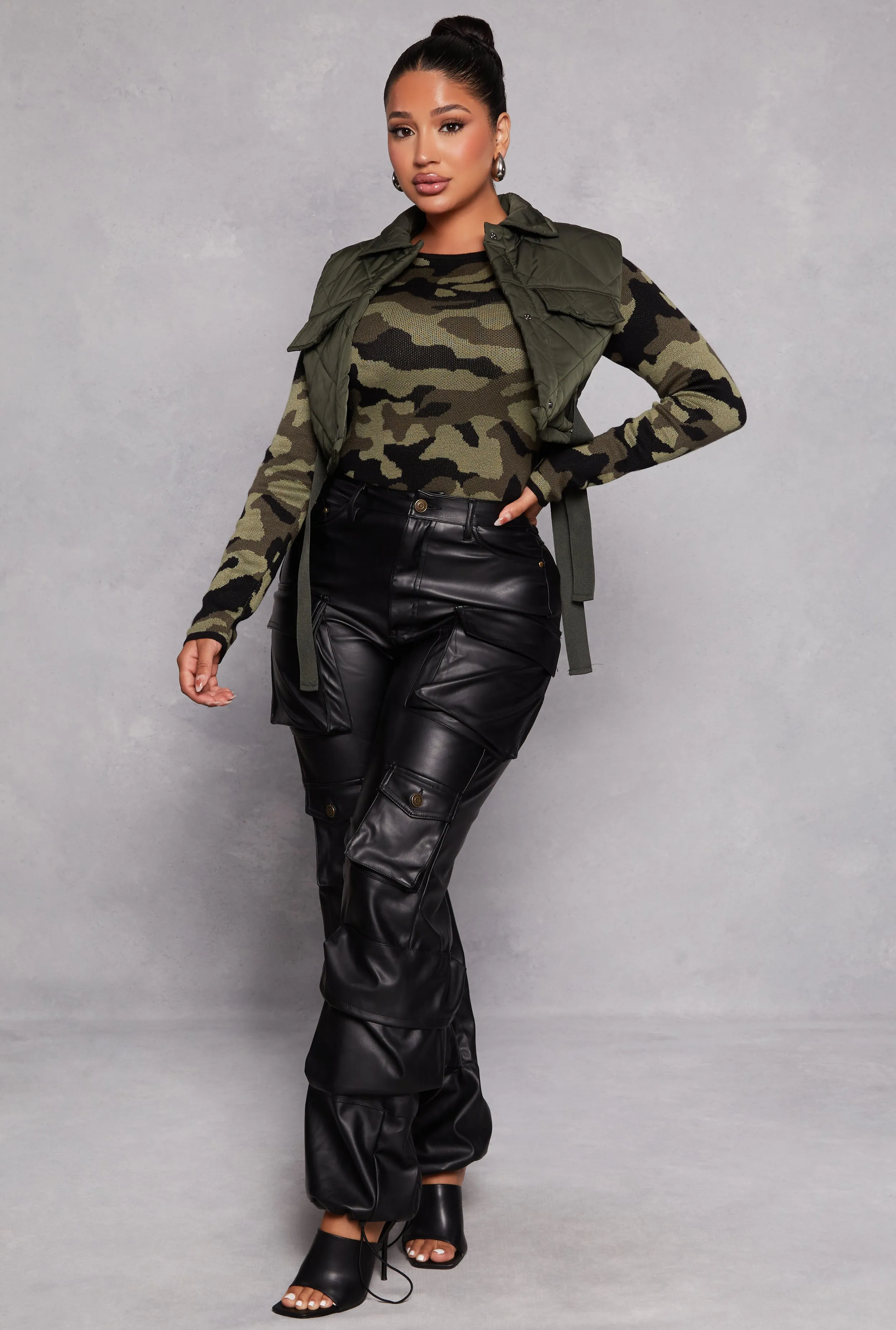 Almost Famous Quilted Snap Button Front Vest sold by Rainbow product image thumbnail 2