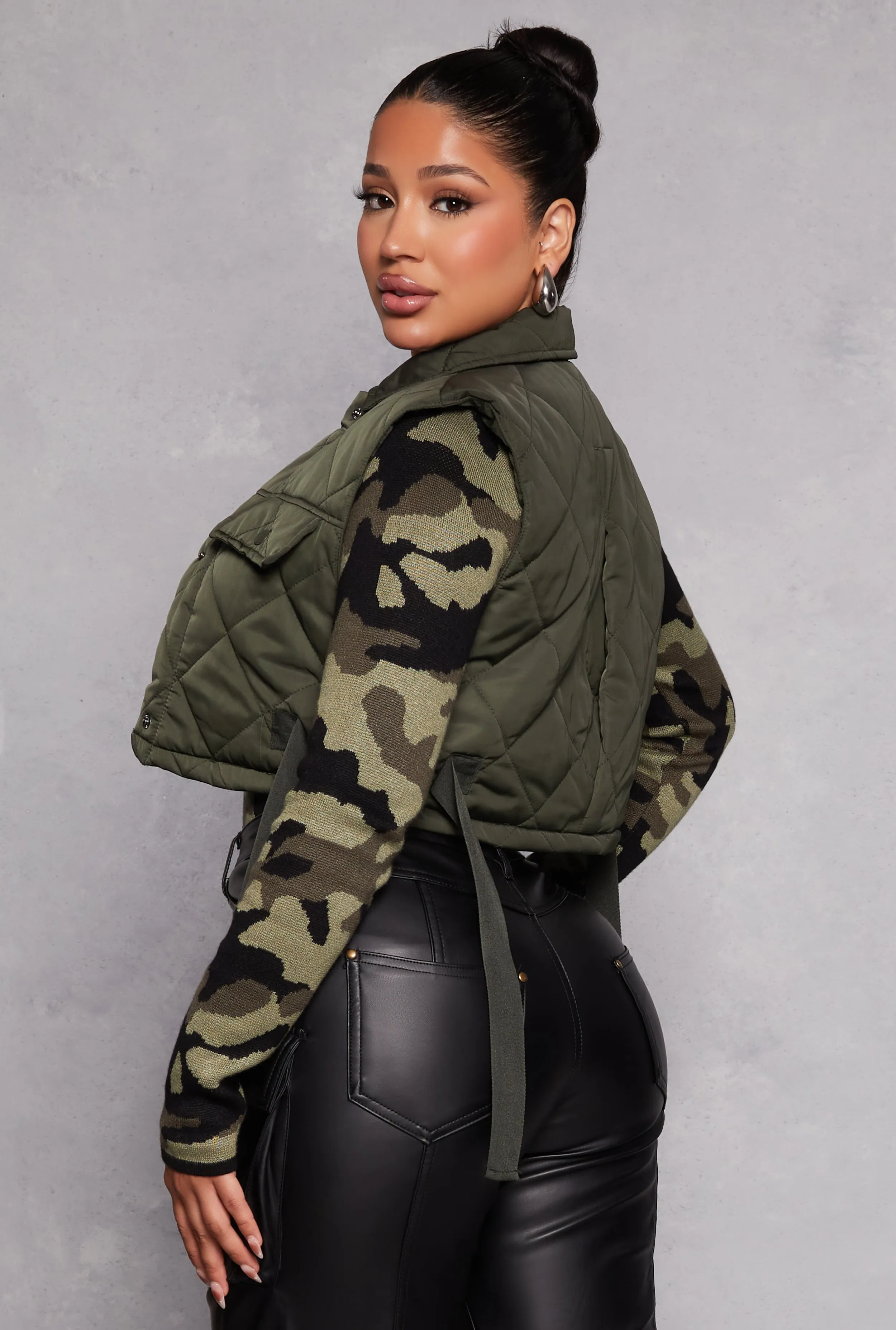 Almost Famous Quilted Snap Button Front Vest sold by Rainbow product image thumbnail 3