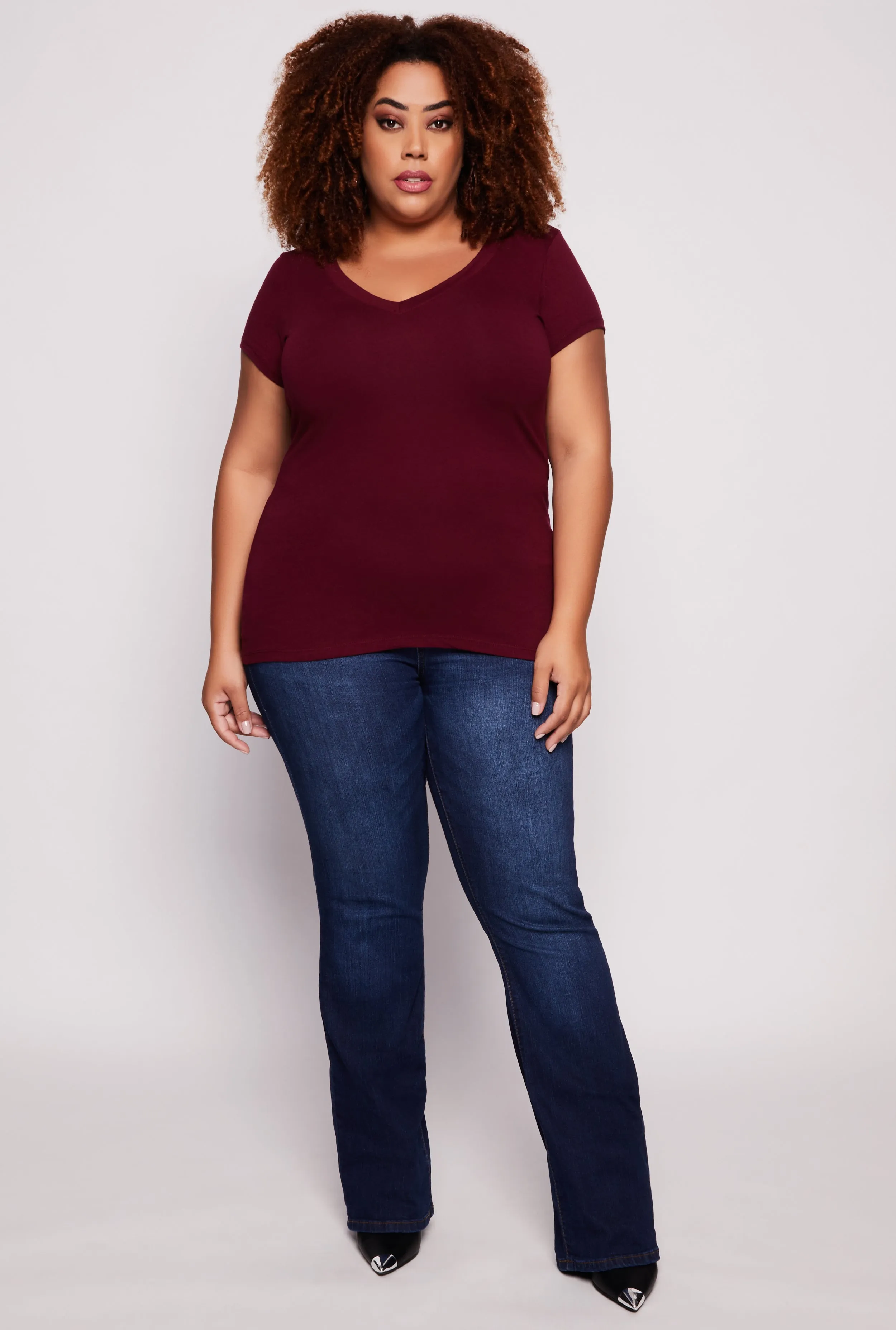 Plus Size V Neck Tee sold by Rainbow product image thumbnail 2