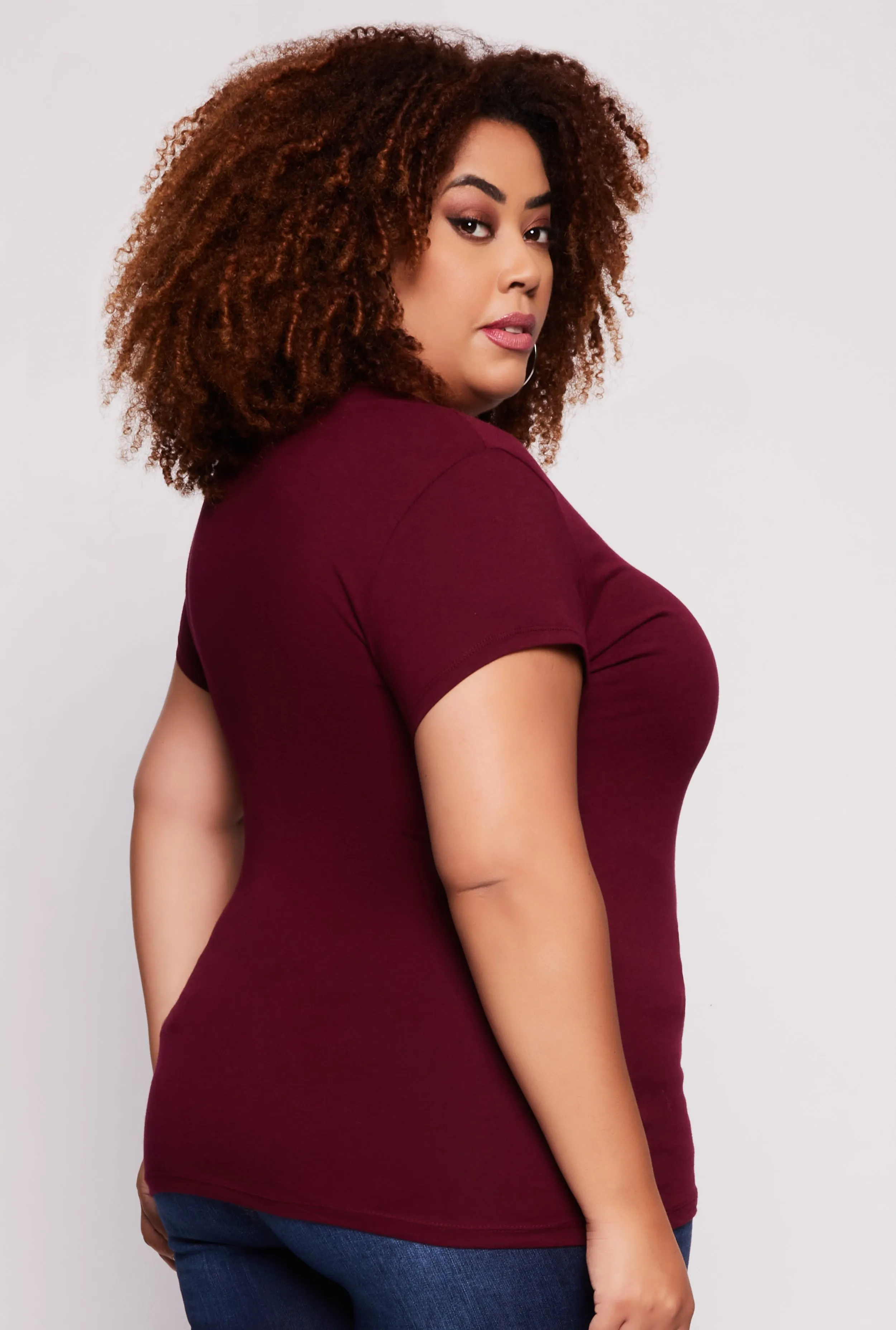 Plus Size V Neck Tee sold by Rainbow product image thumbnail 3