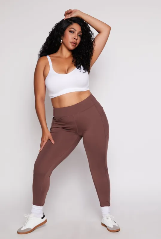 Plus Size Fleece Lined High Waist Leggings sold by Rainbow