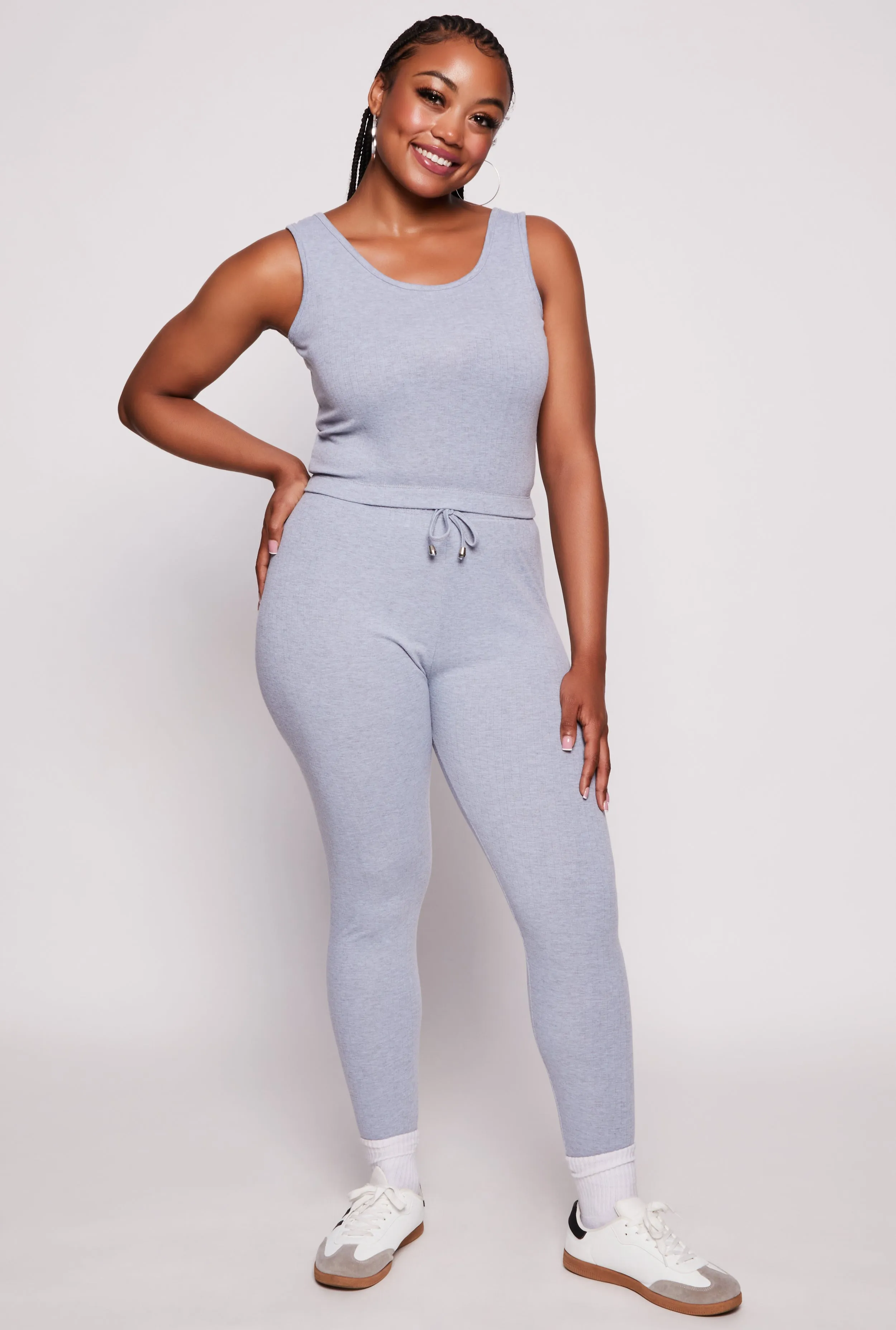 Plus Size Ribbed Knit Scoop Neck Tank Top sold by Rainbow product image thumbnail 2