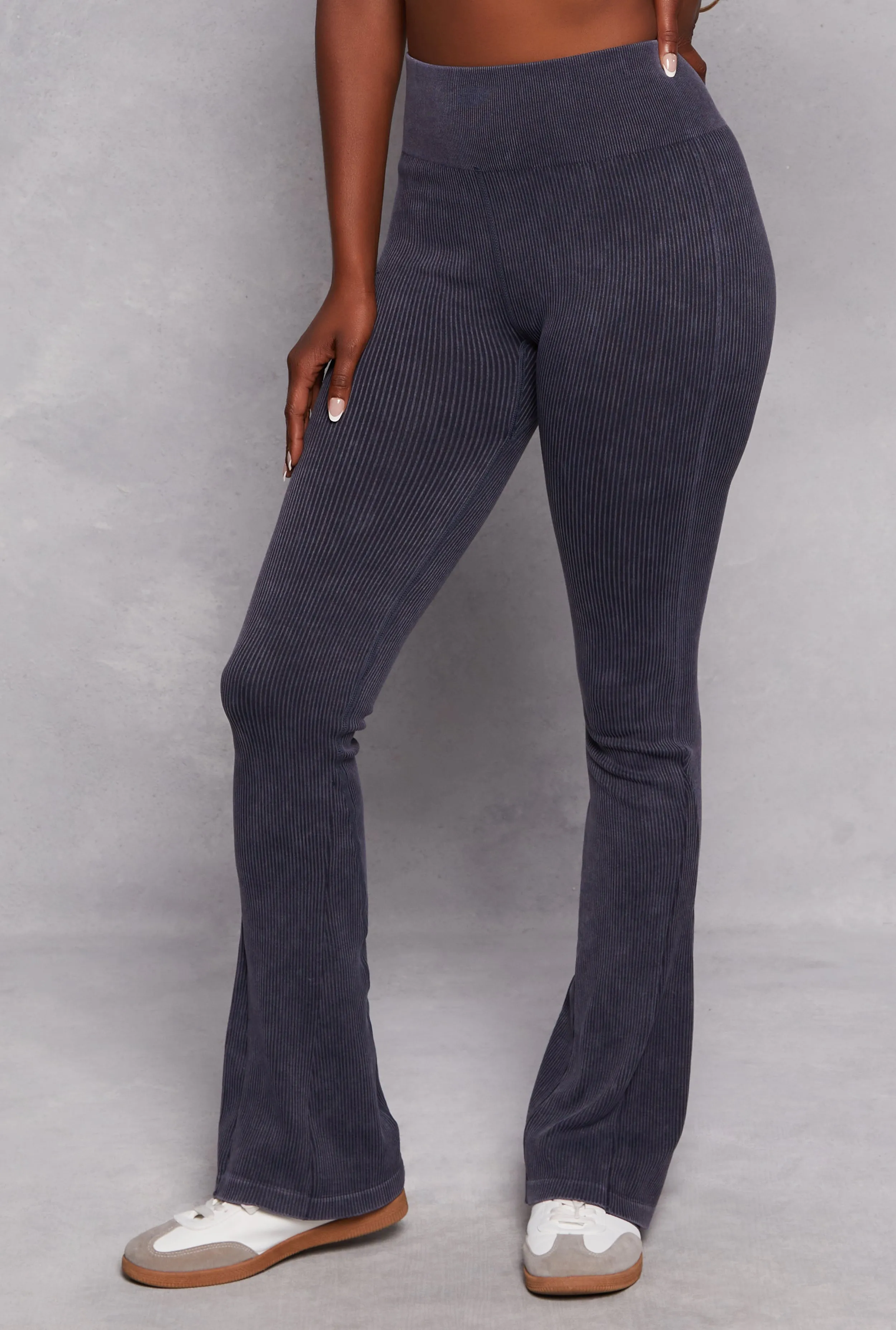 Ribbed High Waist Flare Yoga Pants sold by Rainbow product image thumbnail 2