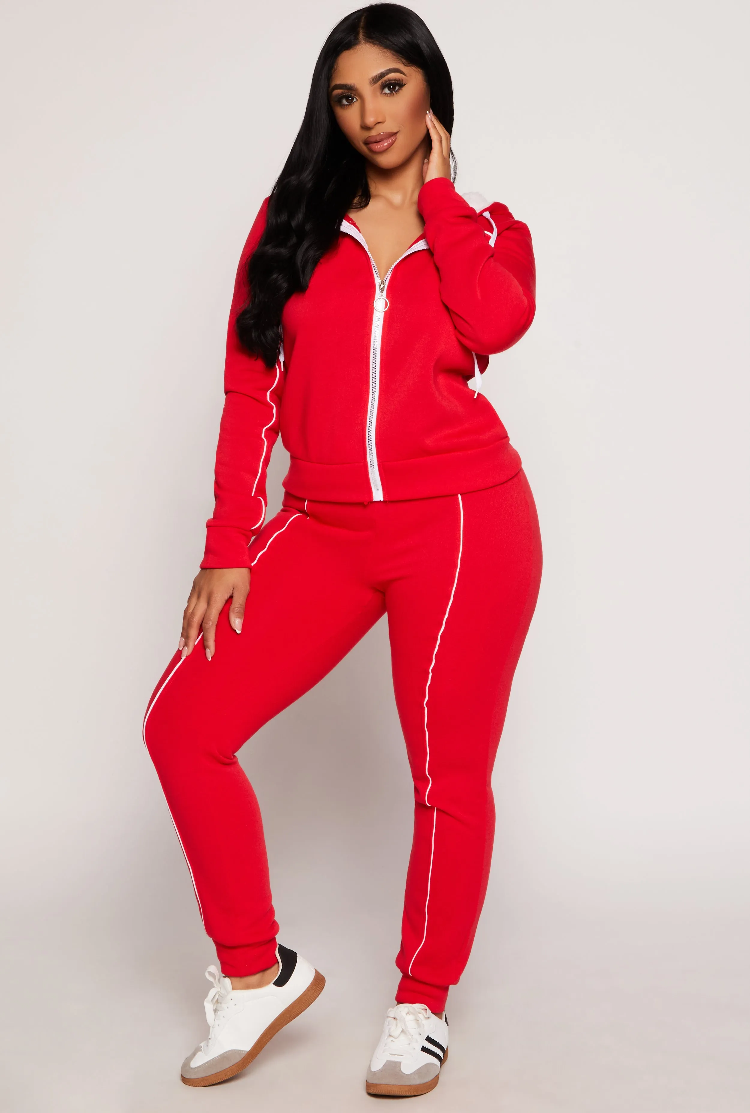 Fleece Contrast Pintuck Joggers sold by Rainbow