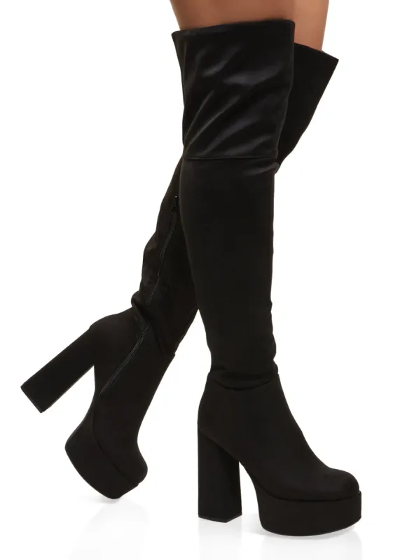 Platform Side Zip Over the Knee Boots sold by Rainbow
