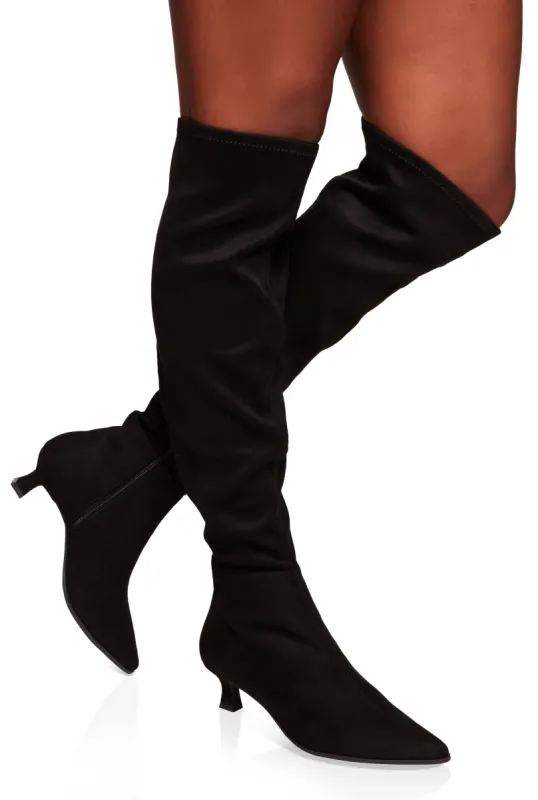 Kitten Heel Over the Knee Boots sold by Rainbow