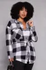 Plus Size Buffalo Plaid Tie Waist Belted Shirt sold by Rainbow