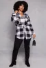Plus Size Buffalo Plaid Tie Waist Belted Shirt sold by Rainbow