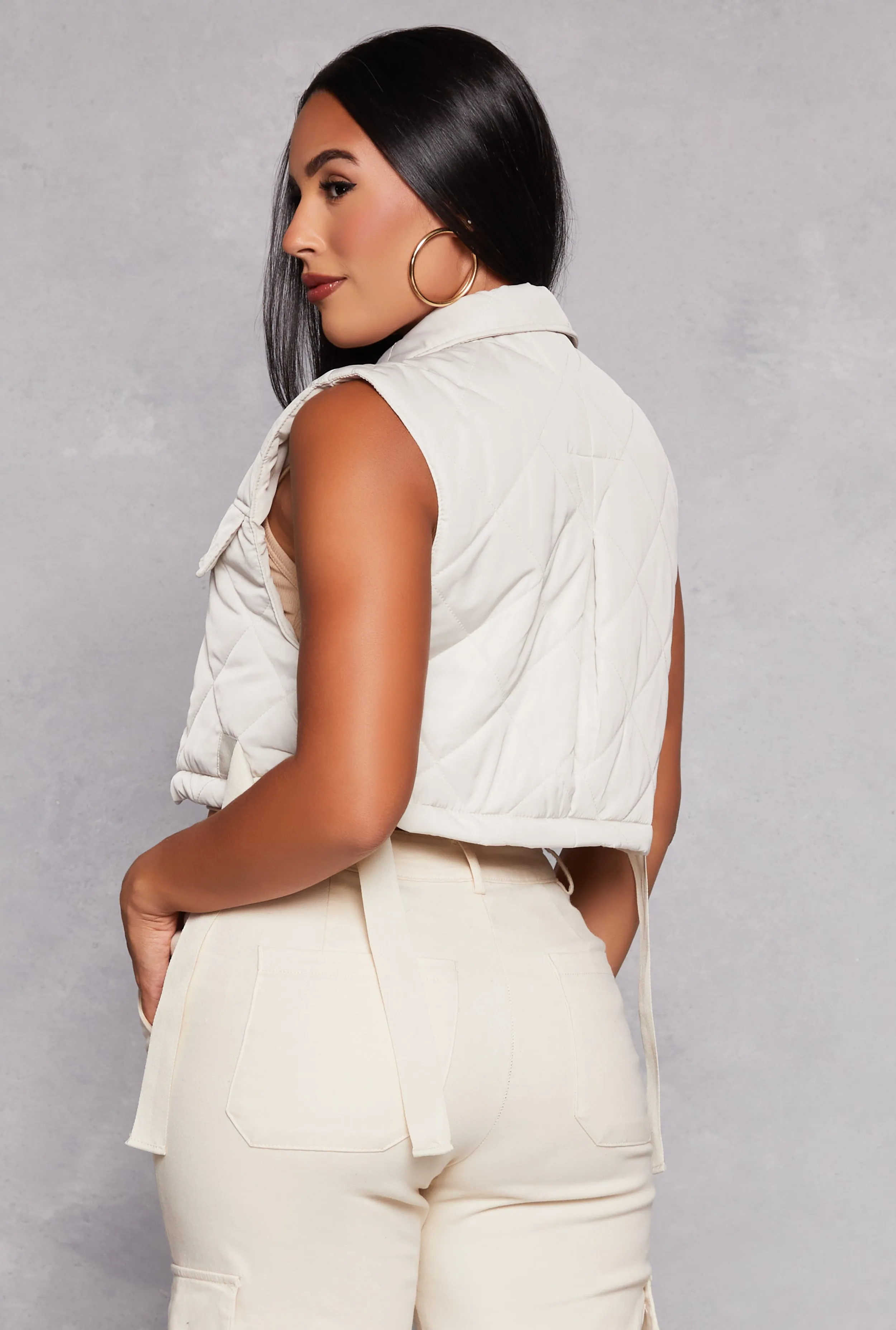 Almost Famous Quilted Snap Button Front Vest sold by Rainbow product image thumbnail 3