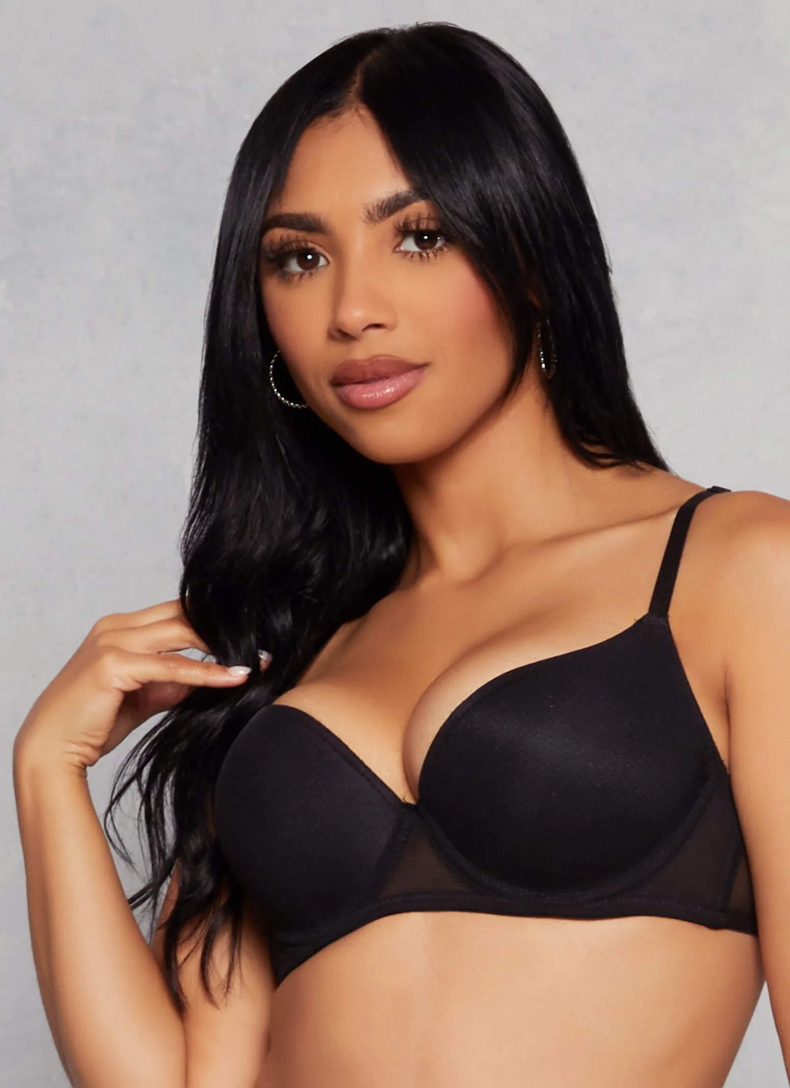 Mesh Detail Plunge Bra sold by Rainbow