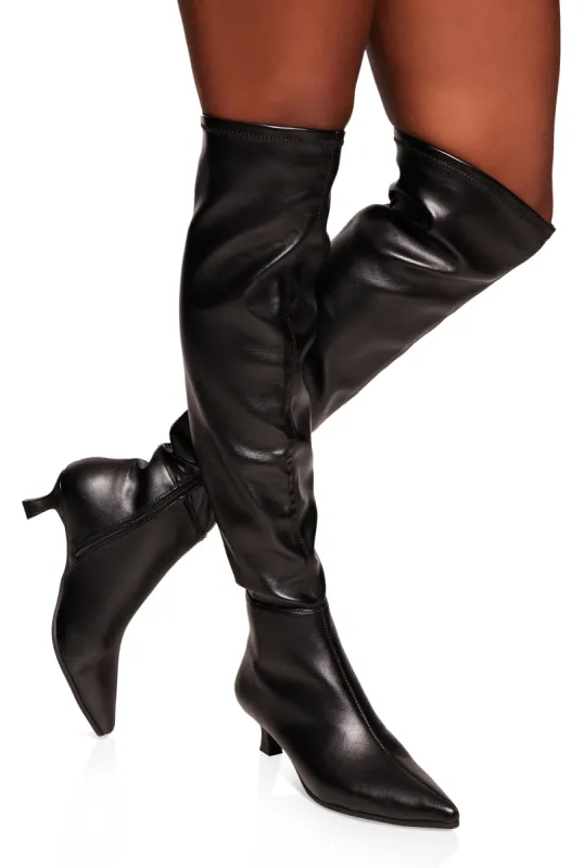 Kitten Heel Over the Knee Boots sold by Rainbow