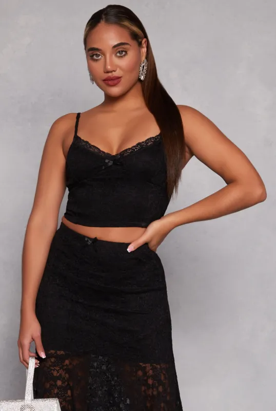 Almost Famous Bow Lace Cami sold by Rainbow