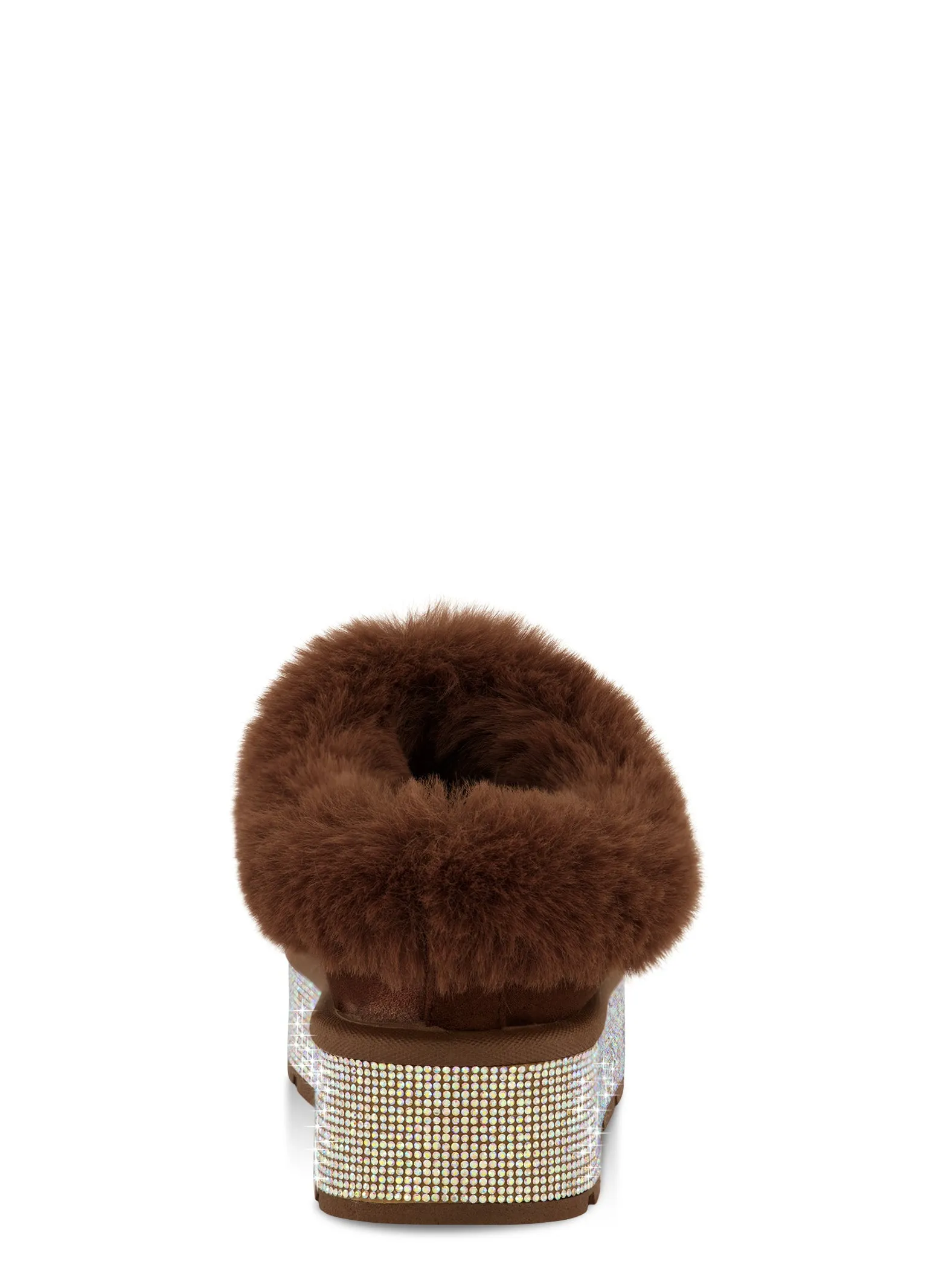Faux Fur Lined Rhinestone Platform Clogs sold by Rainbow product image thumbnail 3