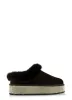 Faux Fur Lined Rhinestone Platform Clogs sold by Rainbow