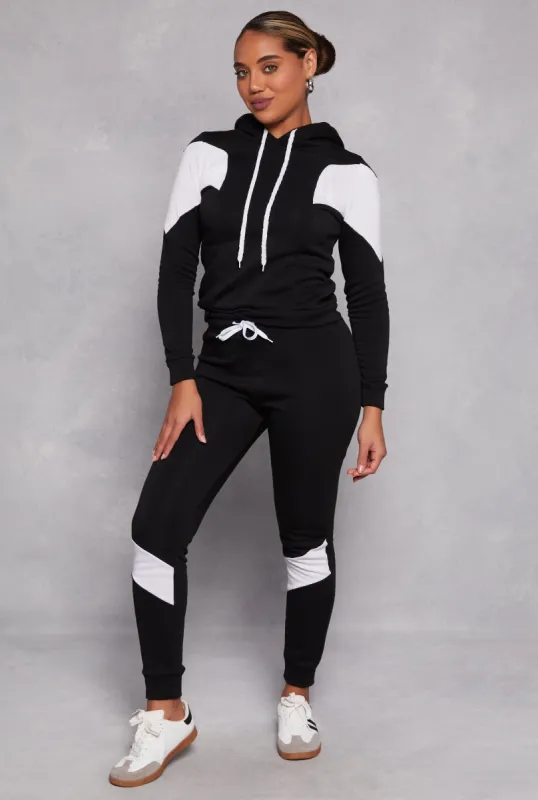 Color Block Drawstring High Waist Joggers sold by Rainbow
