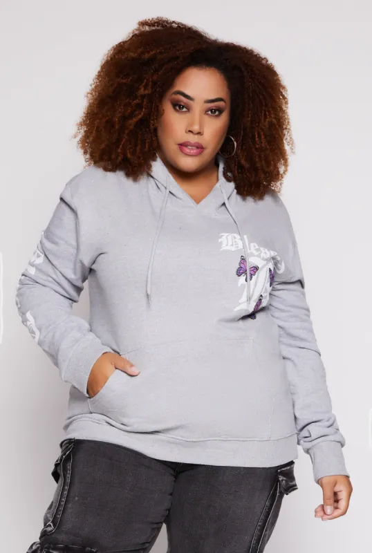 Plus Size Blessed Butterfly Hoodie sold by Rainbow