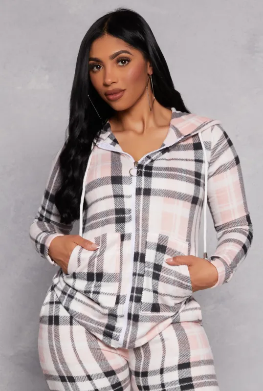 Fleece Long Sleeve Zip Front Hoodie sold by Rainbow