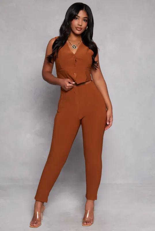 Iris Crepe Knit High Waisted Dress Pants made by iris