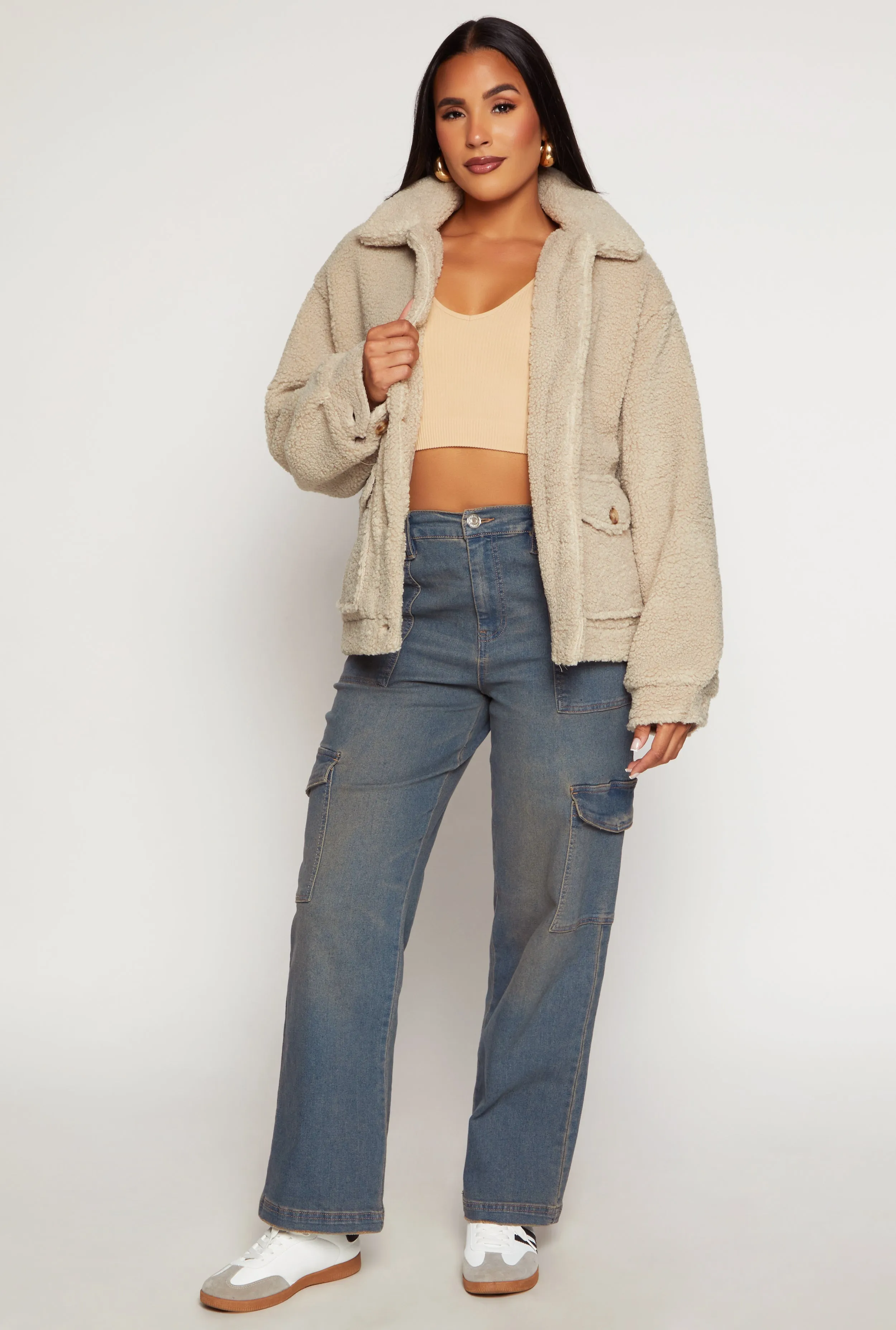 Ambiance Sherpa Teddy Shacket sold by Rainbow product image thumbnail 2