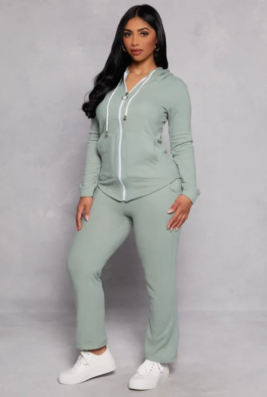 Fleece Drawstring Straight Leg Joggers sold by Rainbow