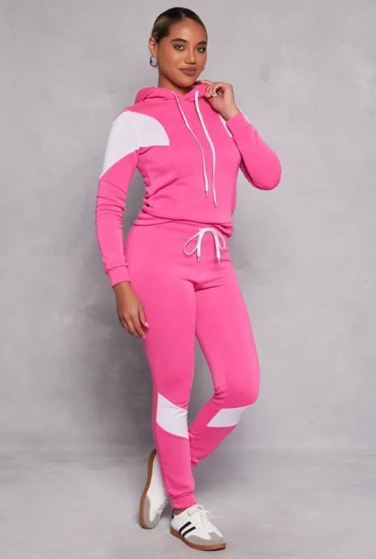 Color Block Drawstring High Waist Joggers sold by Rainbow