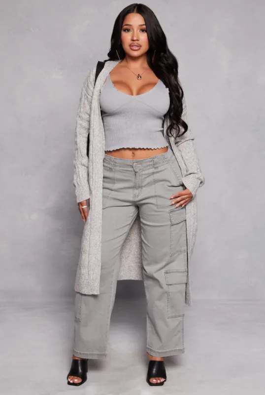 Almost Famous Cable Knit Duster sold by Rainbow